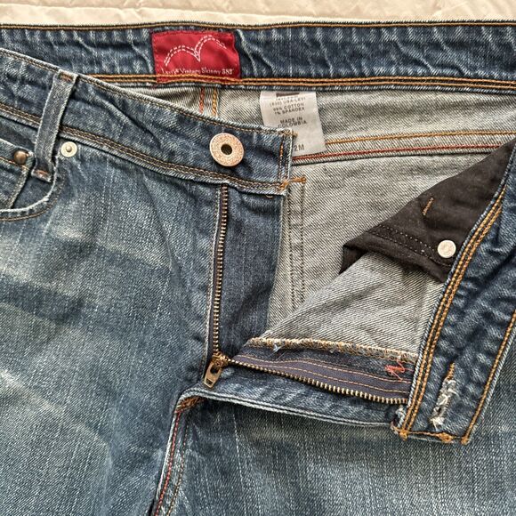 Levis Skinny Jeans Vintage 582 Size12 M Blue Pants Ladies Mid Rise Stret… - Picture 8 of 12